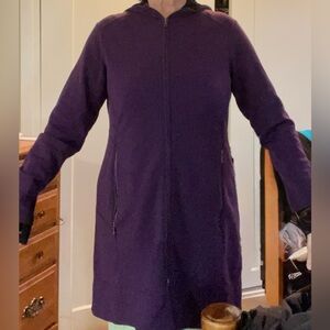 Ibex Merino wool Deep Purple Long Coat